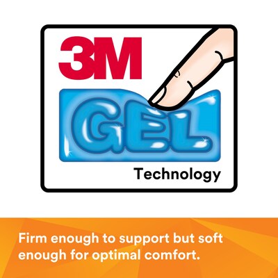 3M™ Gel Wrist Rest for Mouse, Soothing Gel, Easy to Clean Leatherette Cover, 6.9" W, Black (WR305LE)
