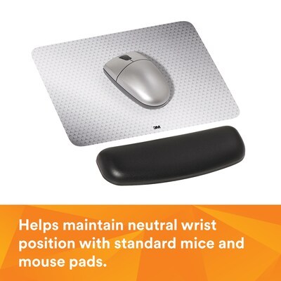 3M™ Gel Wrist Rest for Mouse, Soothing Gel, Easy to Clean Leatherette Cover, 6.9" W, Black (WR305LE)