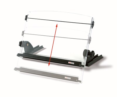 3M® Plastic Document Stand with Lip & Guide Bar, Black/Clear (DH630)