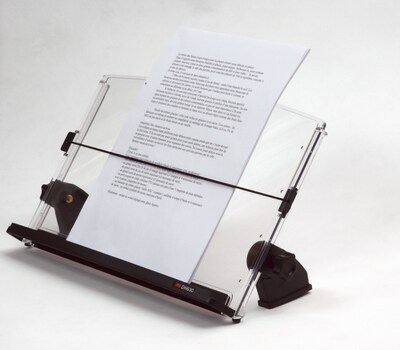 3M® Plastic Document Stand with Lip & Guide Bar, Black/Clear (DH630)