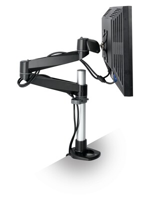 3M Dual-Swivel Monitor Arm, Up to 24" Monitor, Holds Up to 30 lbs., Black (MA140MB)