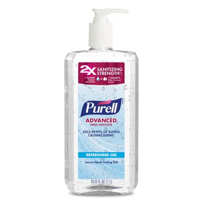 PURELL® Advanced Hand Sanitizer Refreshing Gel, Clean Scent, 1L Pump Bottle (3080-04-CMR)