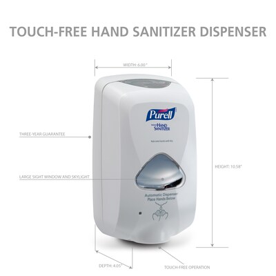 PURELL TFX Automatic Wall Mounted Hand Sanitizer Dispenser, Dove Gray (2720-12)