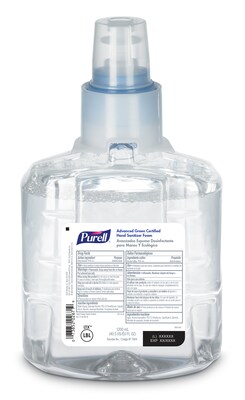 PURELL Advanced Green Cert Hand Sanitizer Foam Refill for LTX-12 TF Disp, 1200 mL, 2/CT (1904-02)