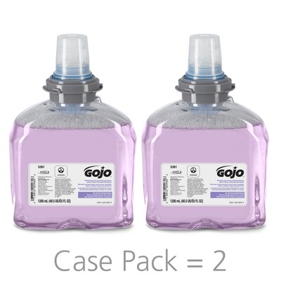 Gojo Tfx Premium Foam Handwash Cranberry Scent 1200 Ml Foam Soap Refill For Tfx Touch Free Dispenser 2 Ct 5361 02