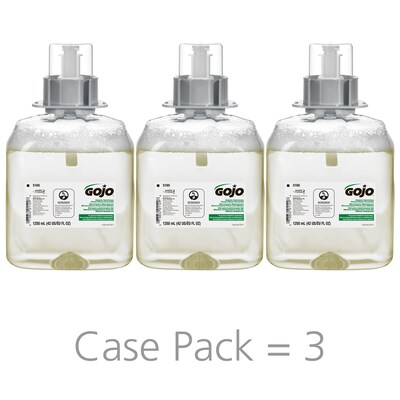 GOJO® FMX-12™ Green Seal Foam Handwash, Unscented, 1250mL Foam Soap Refill for FMX-12™ Push-Style Dispenser, 3/CT (5165-03)