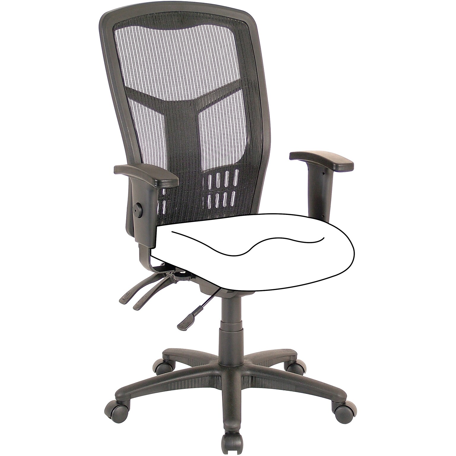 Lorell Ergomesh Executive Mesh High-Back Chair Frame, Model LLR86200, Black (LLR86210)