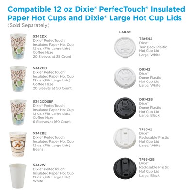 Dixie PerfecTouch Insulated Paper Hot Cup, 12 Oz., Coffee Haze, 160/Pack (5342CDSBP)
