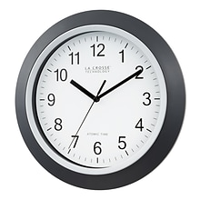 La Crosse Technology 12 Inch Atomic Analog Wall Clock, Black (WT-3129B)