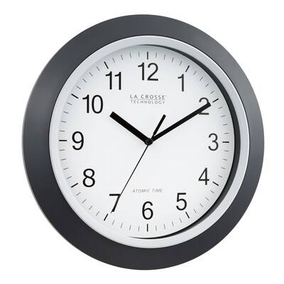 La Crosse Technology 12 Inch Atomic Analog Wall Clock, Black (WT-3129B)