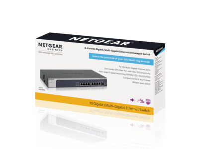 Netgear 8-Port Multi-Gigabit Unmanaged Switch, Gray (XS508M-100NAS)