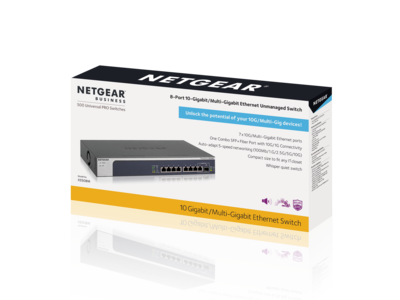 Netgear 8-Port Gigabit Ethernet Unmanaged Switch, Blue (XS508M-100NAS)