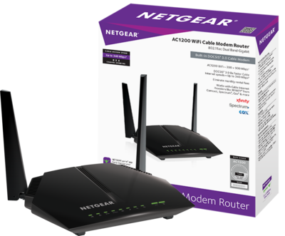 NETGEAR C6220 DOCSIS 3.0 8x4 AC1200 WiFi Cable Modem Router (C6220-100NAS)