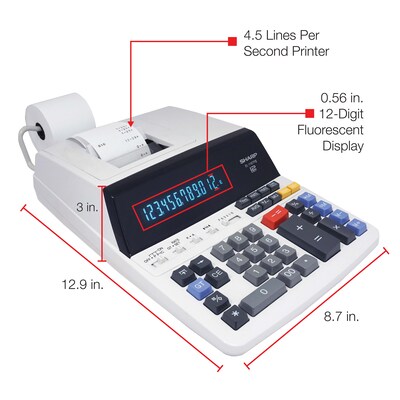 Sharp EL-1197PIII 12-Digit Desktop Calculator