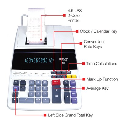 Sharp EL-1197PIII 12-Digit Desktop Calculator