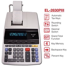 Sharp EL-2630PIII 12-Digit Desktop Calculator, White