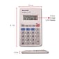 Sharp Elsi Mate EL-233SB 8-Digit Pocket Calculator, White