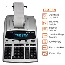 Victor 1240-3A 12-Digit Desktop Calculator, Silver