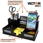 Victor Technology 6 Compartment Wood Storage with Smart Phone Holder, Black (9525-5)