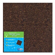 Flipside Dark Cork Squares 12x12, 2 Count of 4 Per Pack Per Order