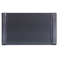 Dacasso Synthetic Suede Desk Pad with Side Rail, 20 x 34, Black (P1001)