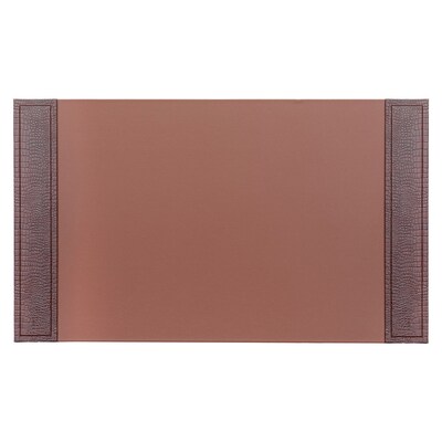 Dacasso Crocodile Embossed Leather Desk Pad with Side Rails, 34 x 20, Brown (DCSS152)