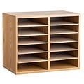 AdirOffice 12-Compartment Wood Literature Organizer, Medium Oak (500-12-MEO)