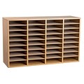 Adiroffice Wood Medium Oak Adjustable 36 Compartment Literature Organizer (500-36-MEO)
