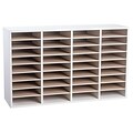 Adiroffice Wood White Adjustable 36 Compartment Literature Organizer (500-36-WHI)