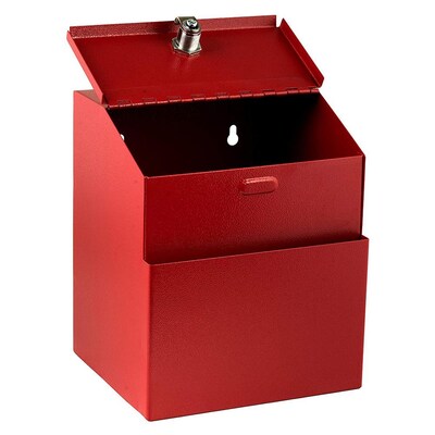 AdirOffice Locking Steel Suggestion Box, Red (631-01-RED)