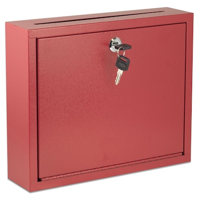 AdirOffice Locking Steel Suggestion Box, Red (631-03-RED)