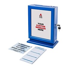 AdirOffice Locking Wood Suggestion Box, Blue (632-BLU)