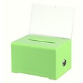 AdirOffice Locking Acrylic Donation & Ballot Box, Green (637-GRN)