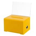 AdirOffice Locking Acrylic Donation & Ballot Box, Yellow (637-YLW)