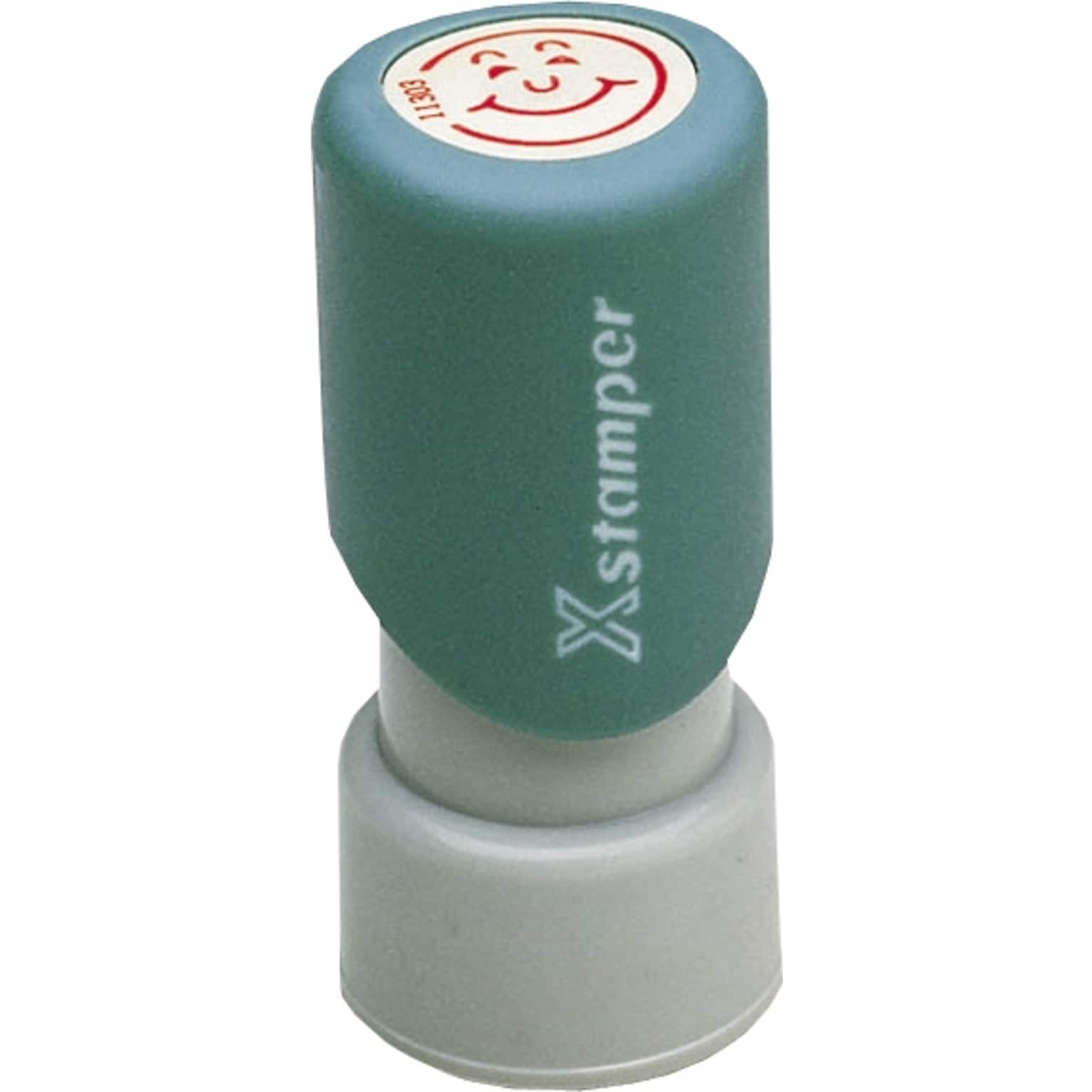 Xstamper® Pre-inked Stamps, Red Ink Happy Face (036000)