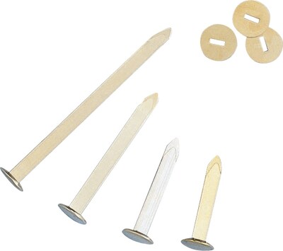 Officemate Brass-Plated Round Head Fasteners, 2-Shank 1/2-Head (OIC99817)