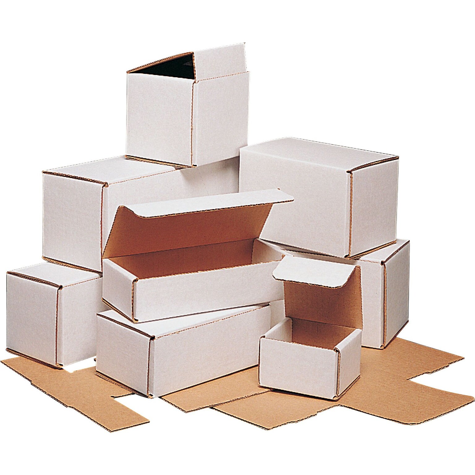 The Packaging Wholesalers 7-1/8 x 6-5/8 x 6-1/2 Outside Tuck Corrugated Mailer, 50/Bundle