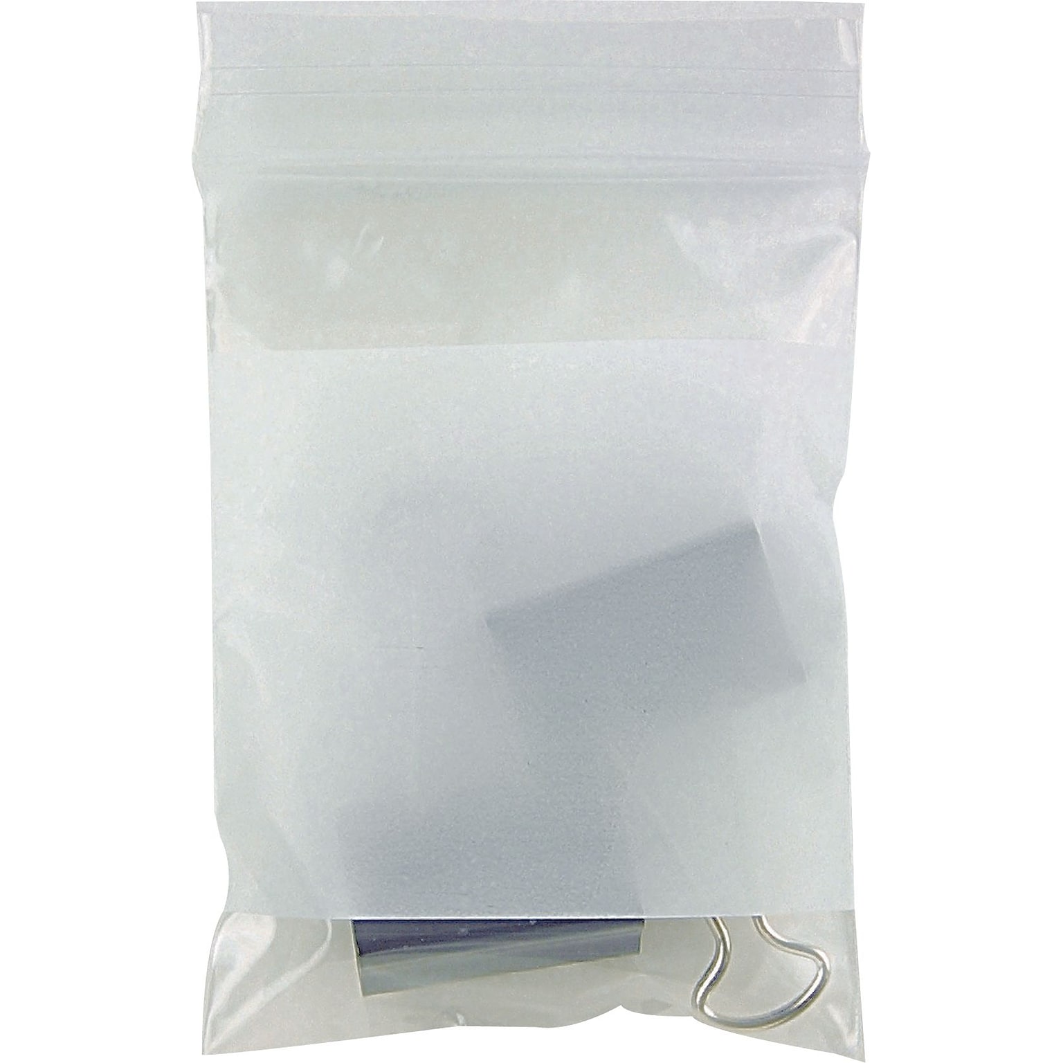 3 x 4 Reclosable Poly Bags, 2 Mil, Clear, 1000/Carton (3940A)