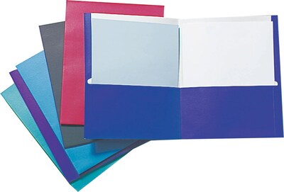 Staples 2-Pocket Paper Portfolio Folder, Assorted Colors (13017)