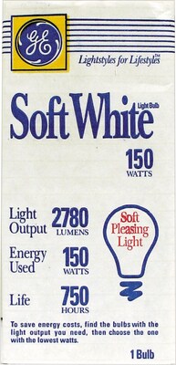SLI Supreme Lighting® Soft White Lightbulbs, 150-Watt, 1/Pack