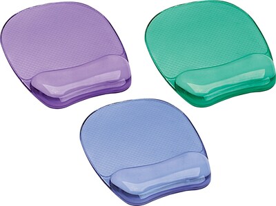 Fellowes Crystals Gel Mouse Pad/Wrist Rest Combo, Non-Skid Base, Blue (91141)