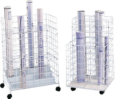 Safco Wire Mobile File Cart with Lockable Wheels, White (3088)