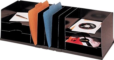 STEELMASTER® Combination Organizer with Adjustable Shelves, 6 Horizontal/5 Vertical Compartments, Black (26420HVHABLA)