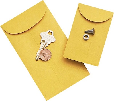 Staples® #4, 3 x 4-1/2 Brown Kraft Coin Envelopes with Gummed Closure, 500/Box