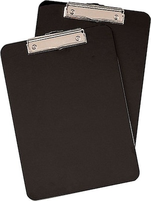 Staples® Plastic Clipboards, Letter Size, 9x 12, Black, 2/Pack (10530)