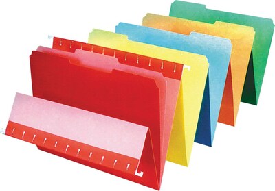 Pendaflex File Folders, 3 Tab, Letter Size, Assorted Colors, 100/Box (4210 1/3 ASST)