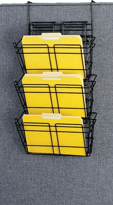 Safco® Panelmate® Heavy-Duty Off Surface Organizers, Triple File Basket