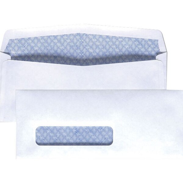 Left Window Security-Tint Gummed Check-Size #8-5/8 Envelopes, 500/Box