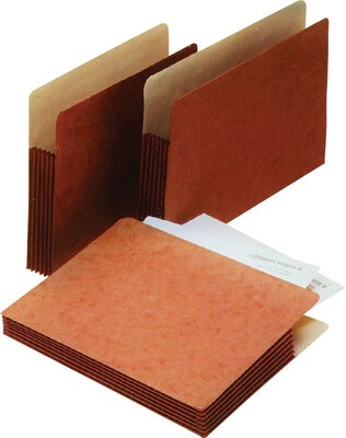 Pendaflex 100% Recycled Reinforced File Pocket, 5 1/4" Expansion, Letter Size, Redrope (E1534G)