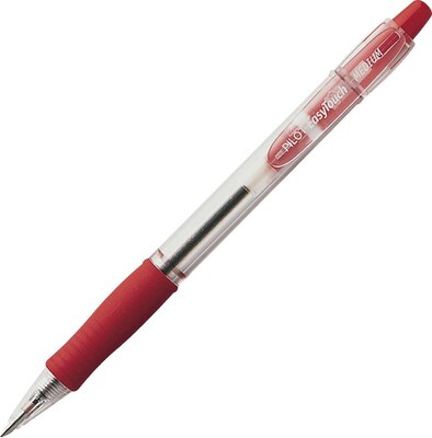 Pilot EasyTouch Retractable Ballpoint Pens, Medium Point, Red Ink, Dozen (32222)